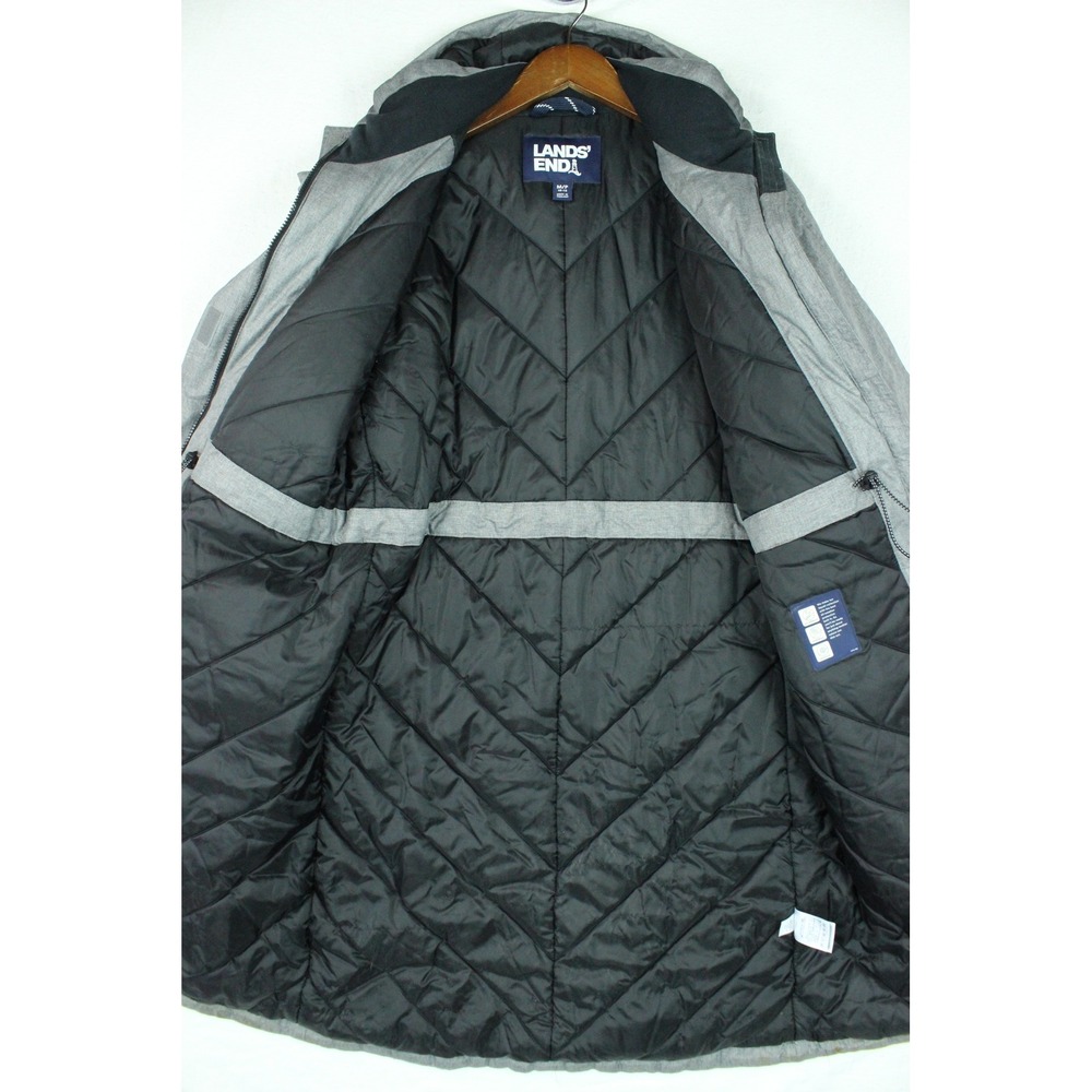Lands End Womens Gray Insulated Stadium Squall Parka Maxi Coat Medium 10-12 - Picture 3 of 9